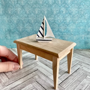 1:12 scale dining table, dollhouse furniture, miniature wood table