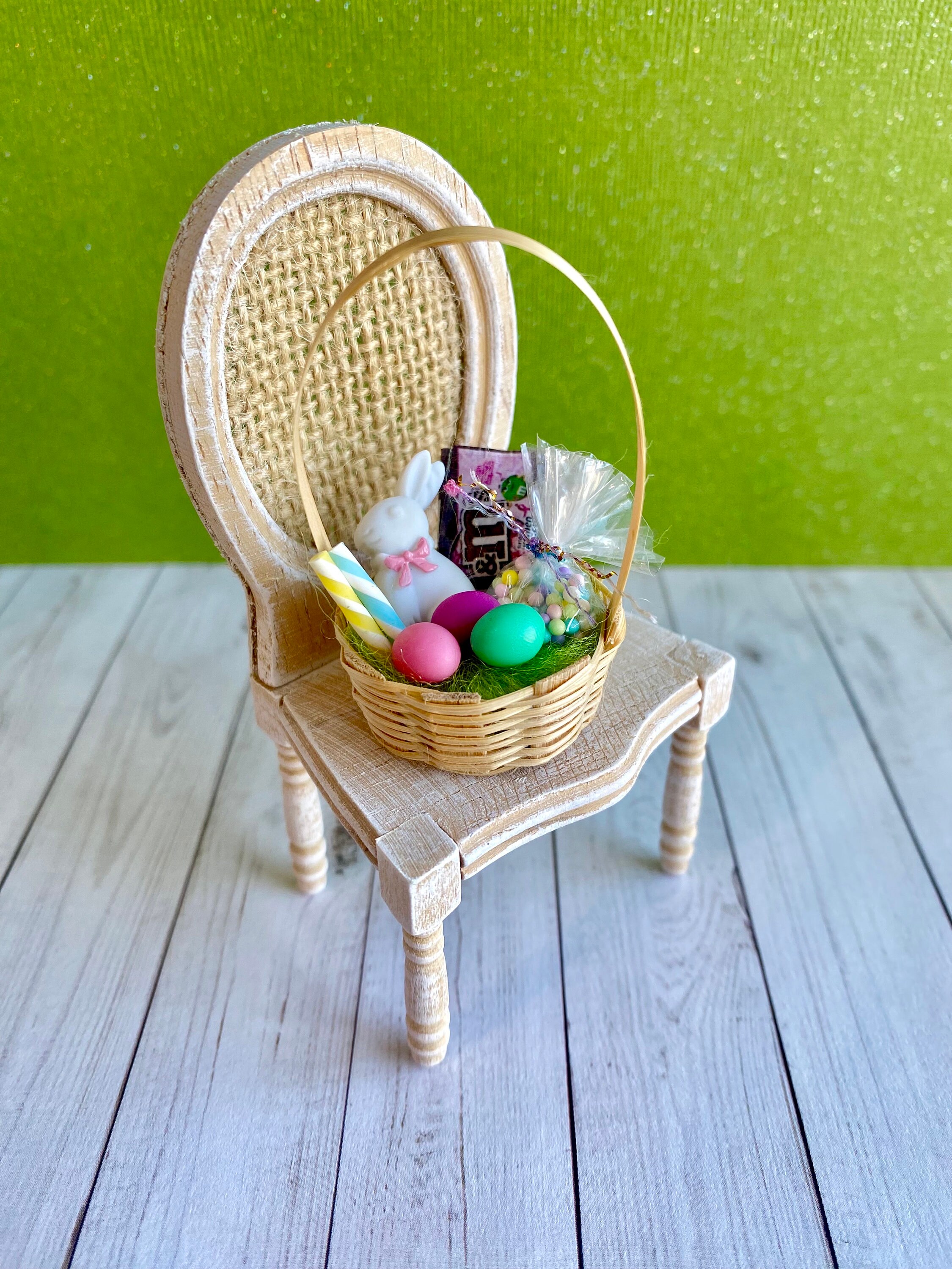 1:12 Scale Miniature Easter Basket, Miniature Easter Eggs, Dollhouse ...