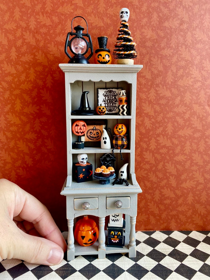 Miniature Halloween Hutch Artisan Halloween Miniatures 112 Etsy