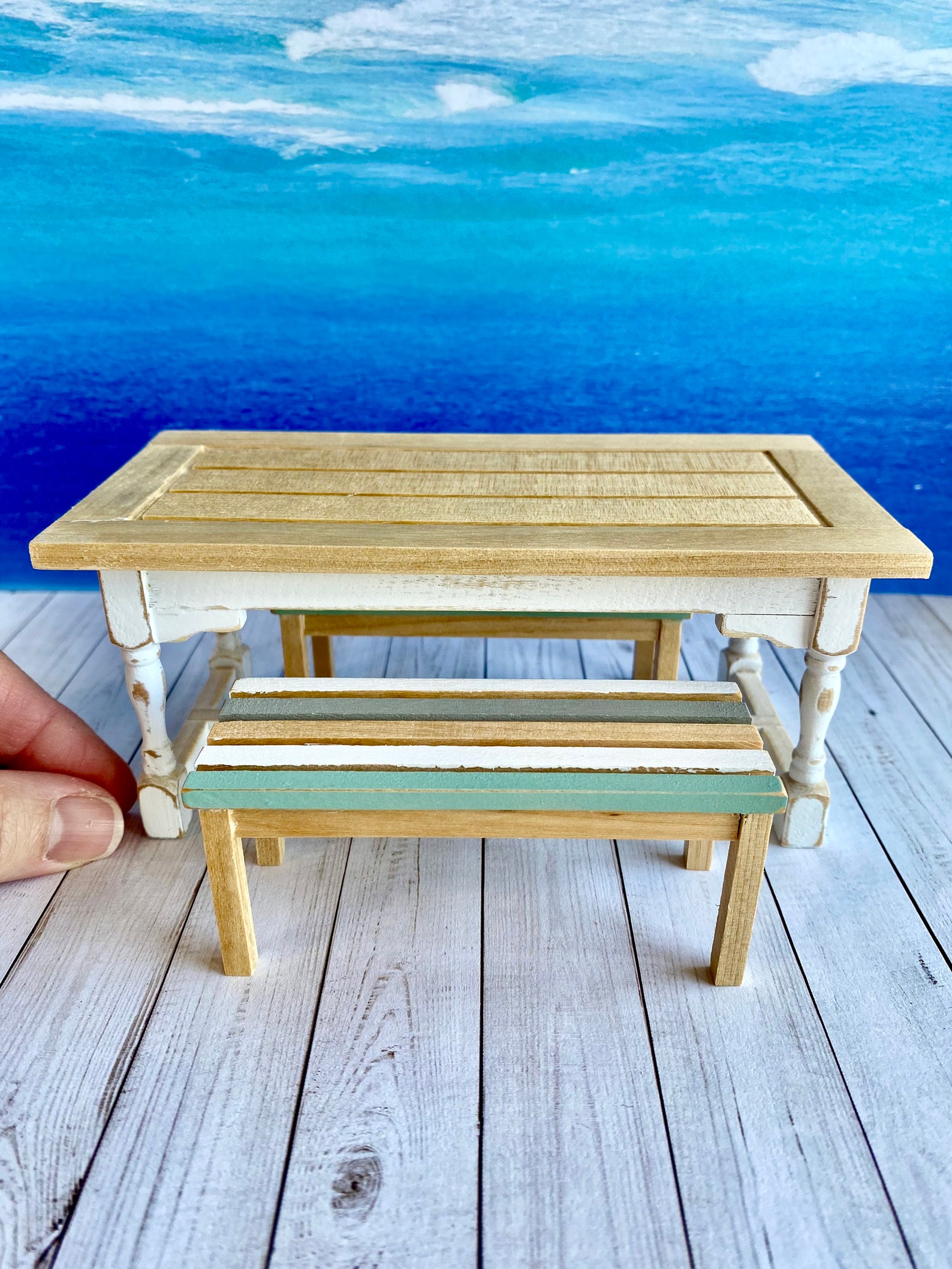 Miniature Beach Furniture 112 Scale Dollhouse Table and Etsy