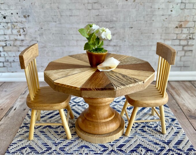 Miniature Dollhouse Dining Table 112 Scale Kitchen Table Etsy