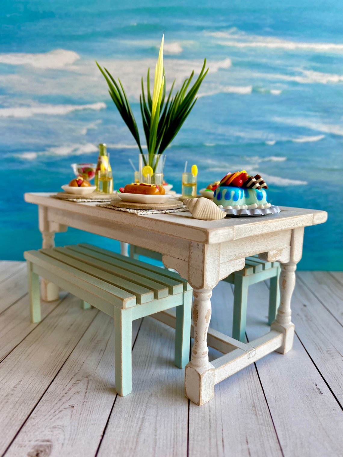 Miniature Beach Furniture 112 Scale Dollhouse Table and Etsy