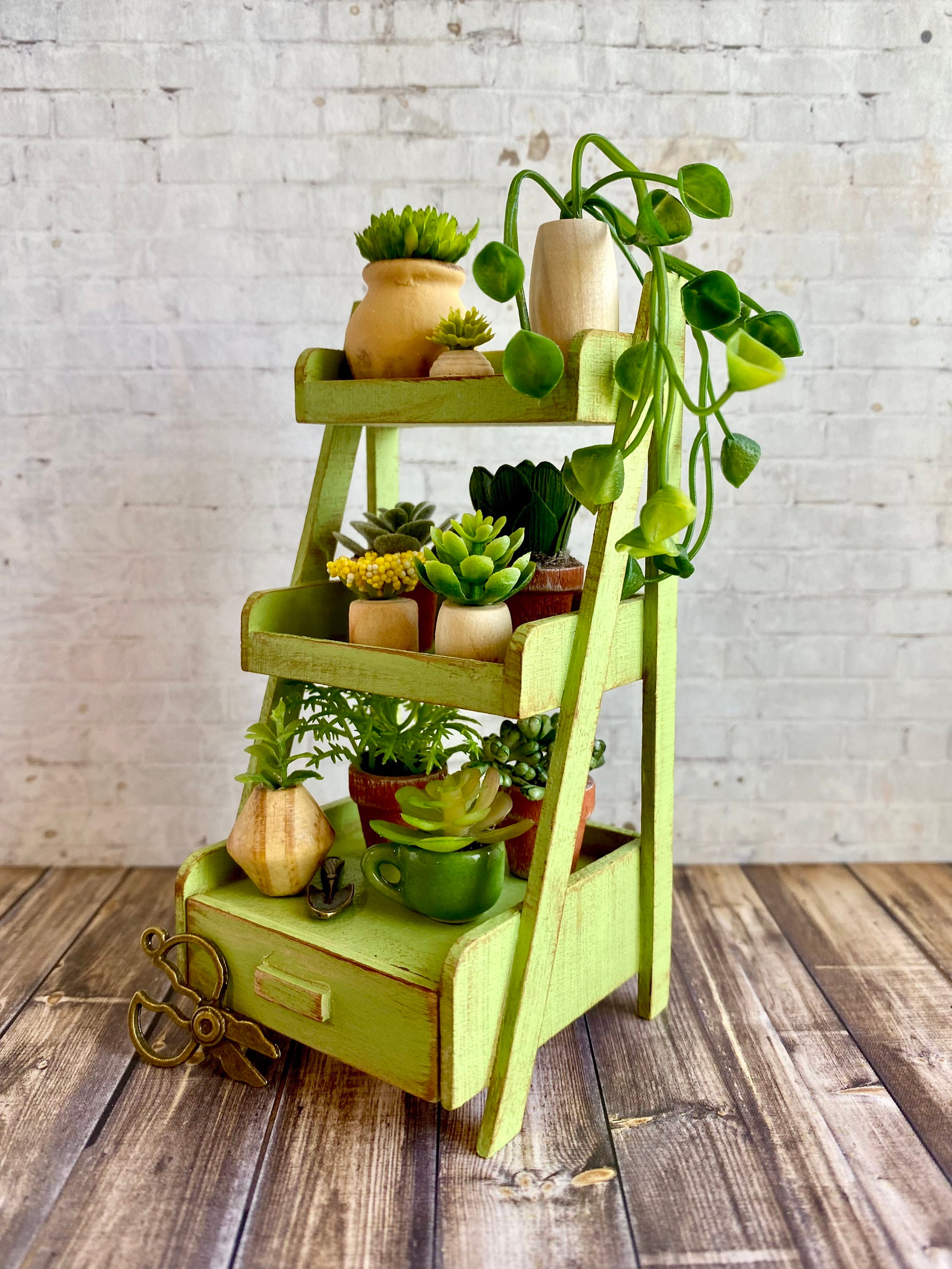 Miniature Garden Plant Shelf Dollhouse Garden Miniatures Etsy