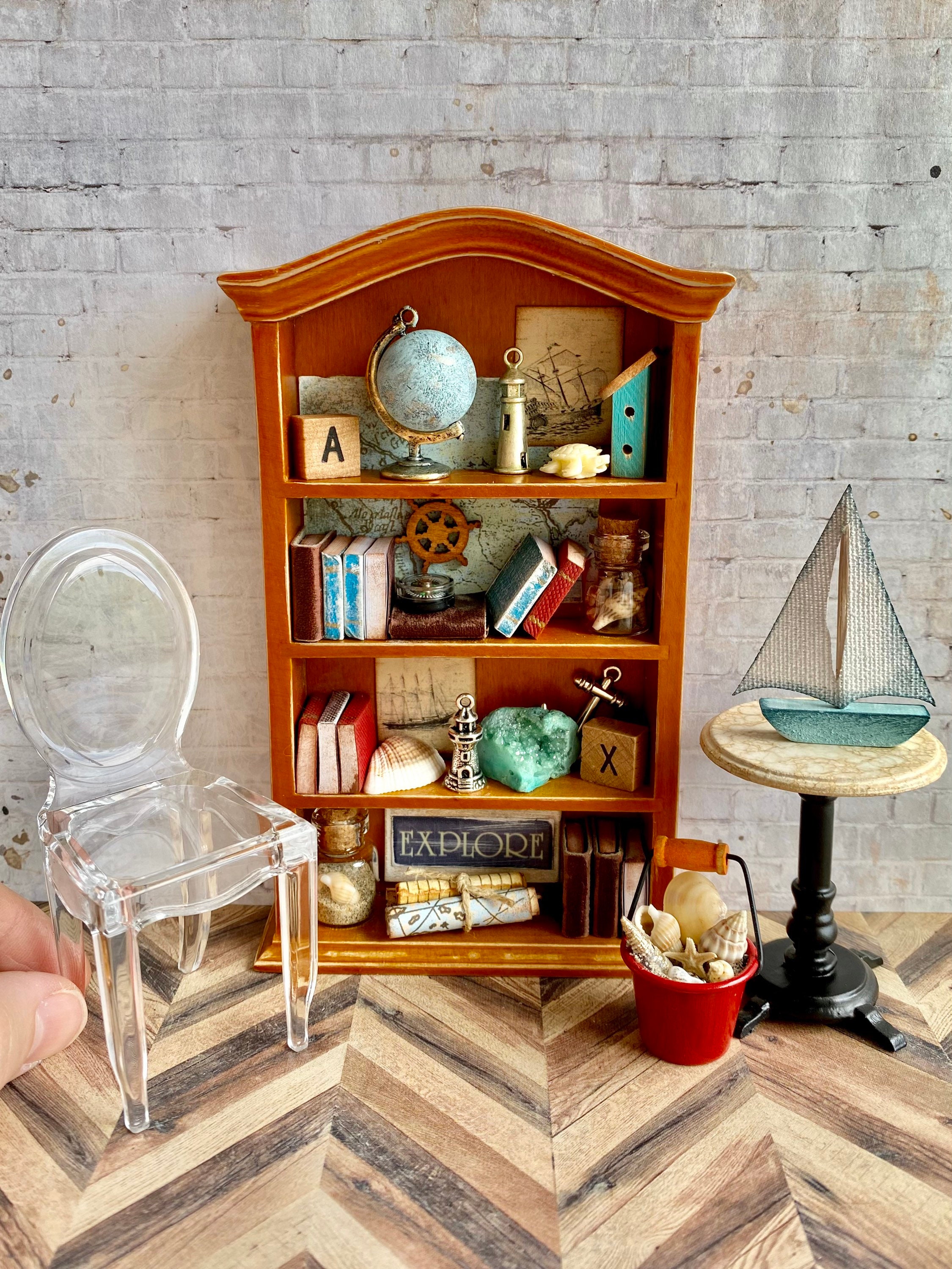 Dollhouse bookshelf handmade miniature furniture 112 scale Etsy