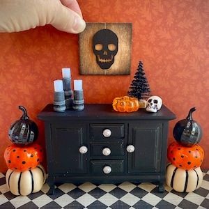 Miniatuur Halloween-bord, kunst aan de muur poppenhuis, handgemaakte miniaturen, spookhuis