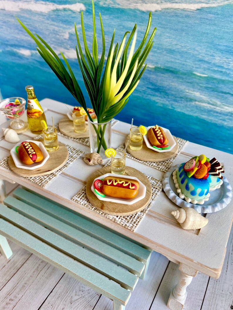 Miniature Beach Furniture 112 Scale Dollhouse Table and Etsy