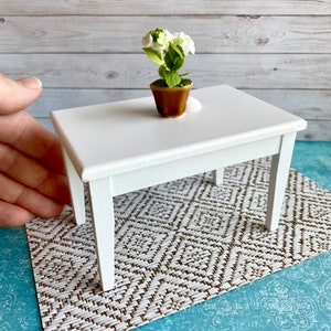 Sale!! 1:12 scale dining table, dollhouse furniture, miniature white wood table