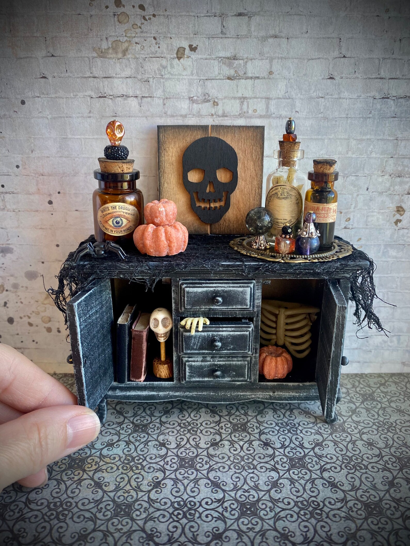 Miniature Halloween Furniture Dollhouse Sideboard 112 Scale Etsy