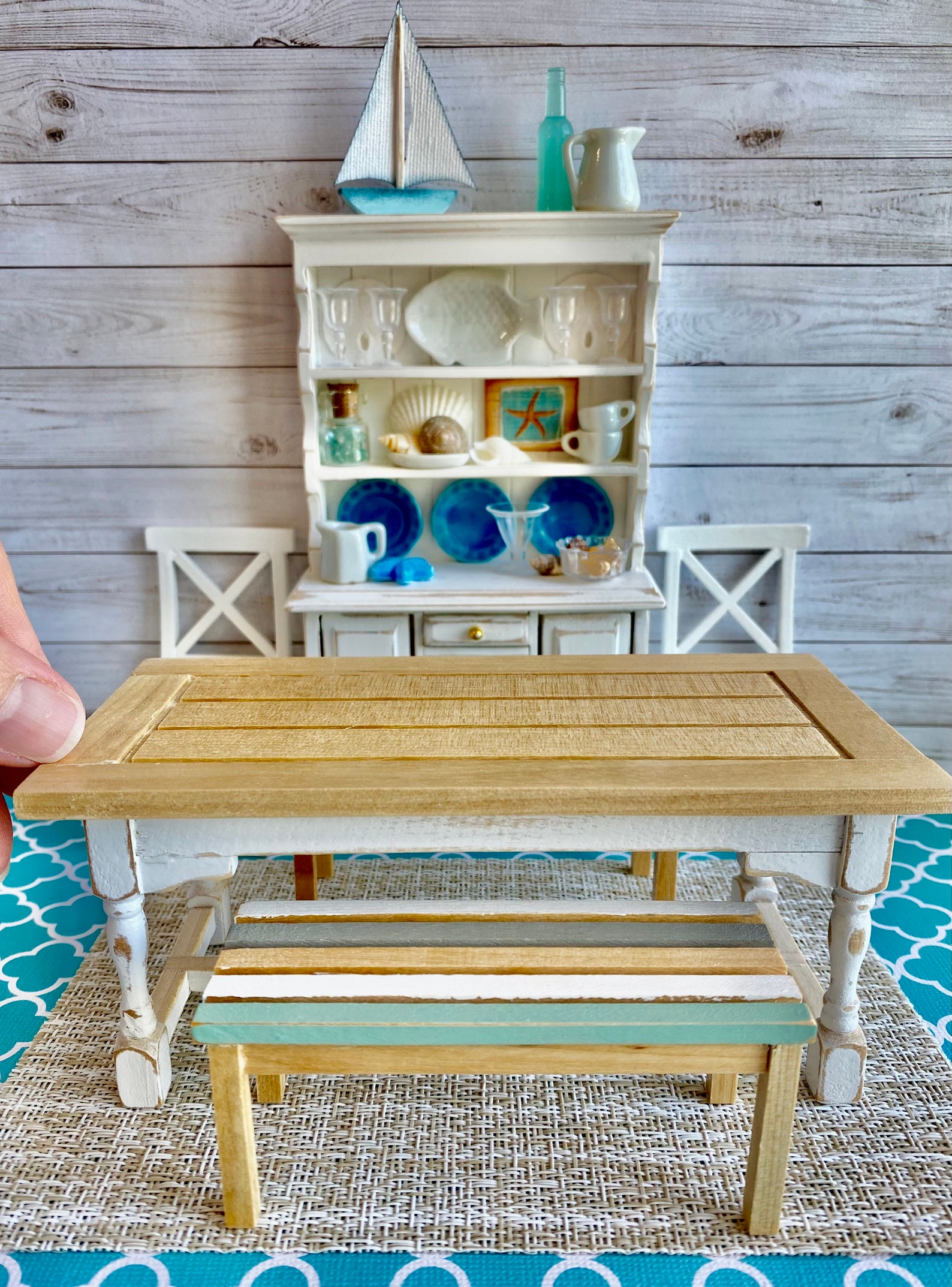 Miniature Beach Furniture 112 Scale Dollhouse Table and Etsy