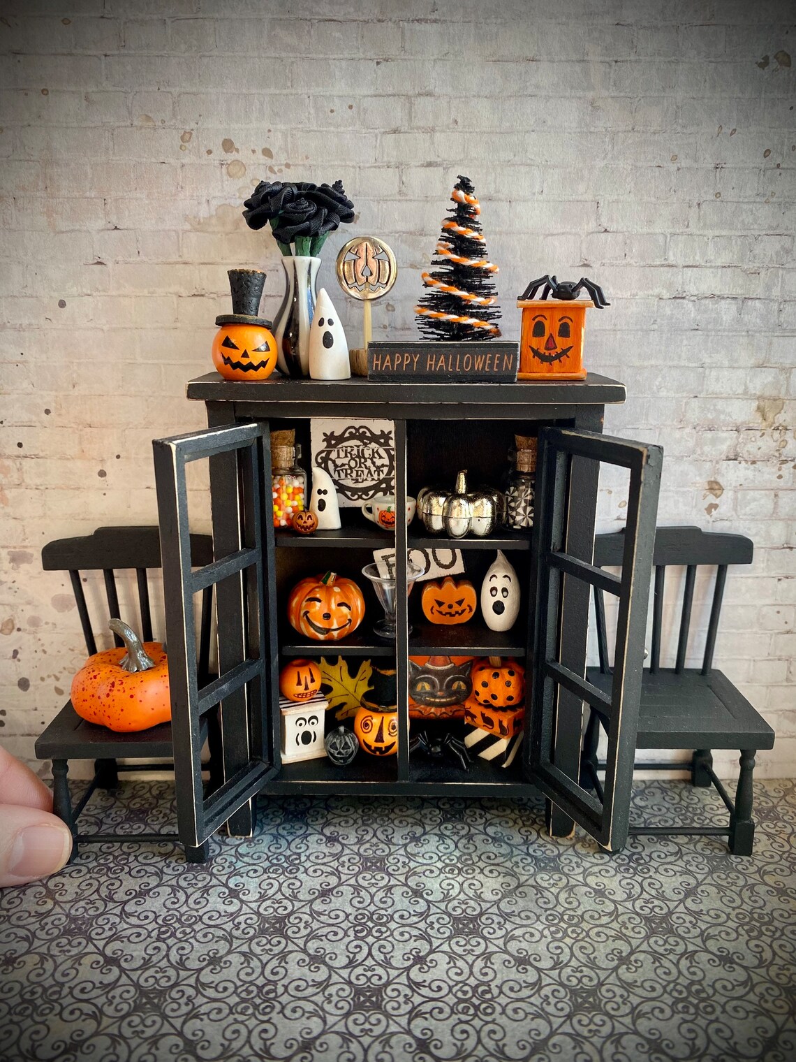 Miniature Vintage Halloween Artisan Dollhouse Etsy