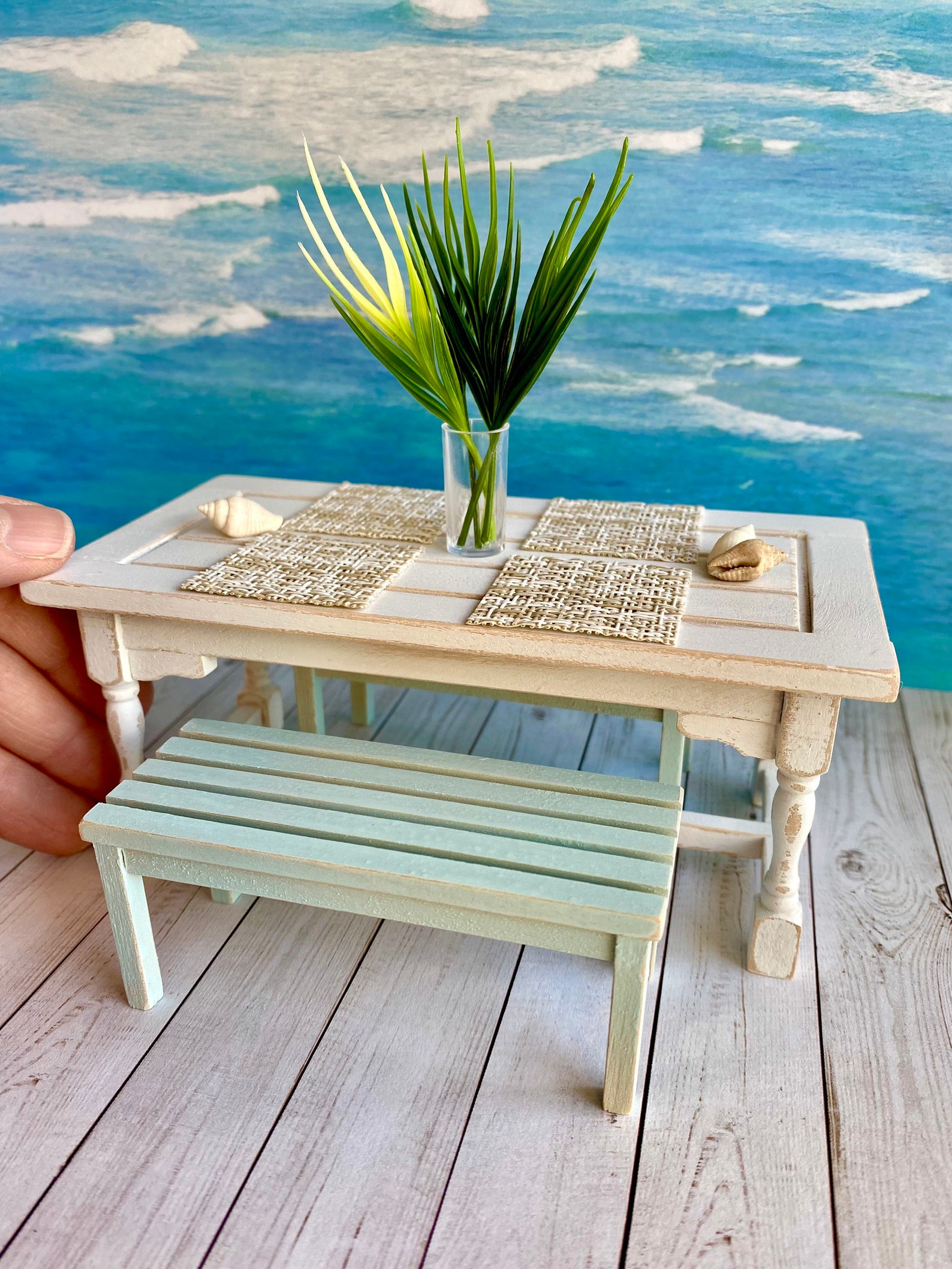 Miniature Beach Furniture 112 Scale Dollhouse Table and Etsy