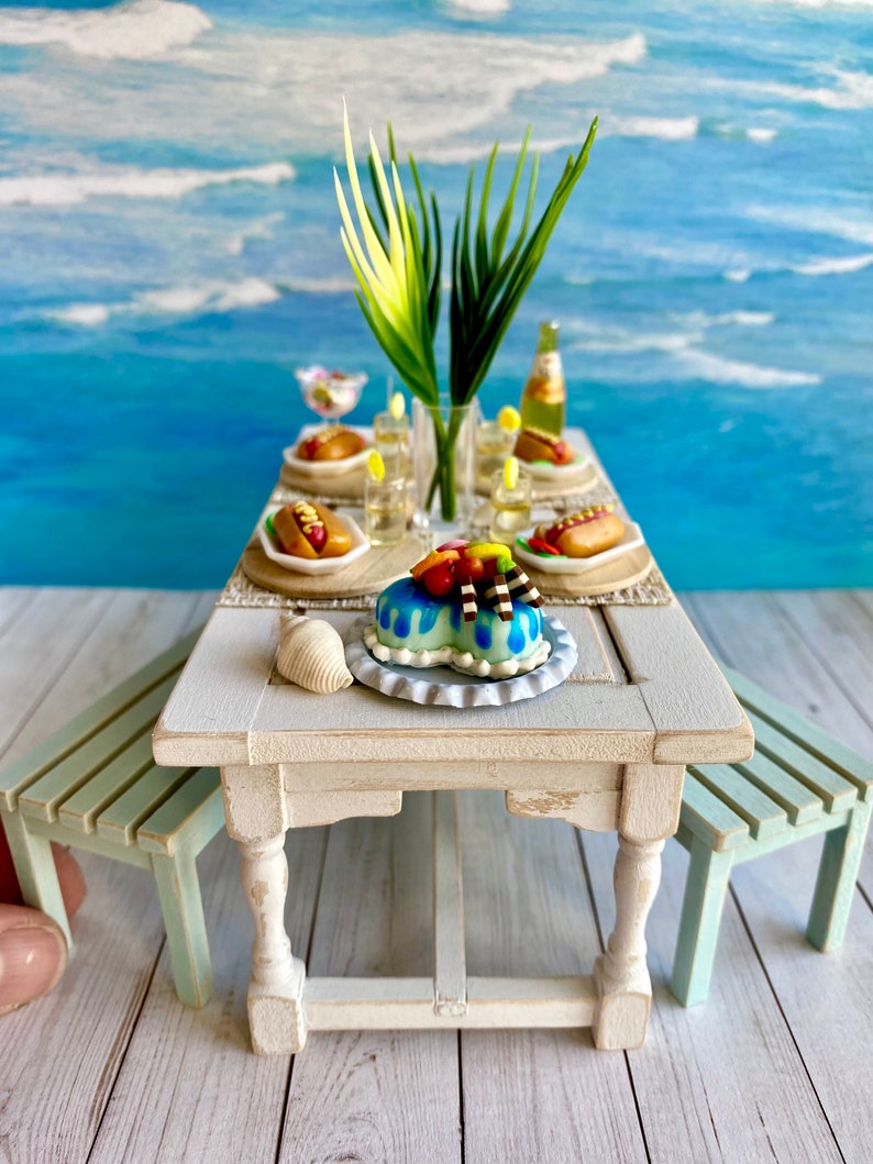 Miniature Beach Furniture 112 Scale Dollhouse Table and Etsy