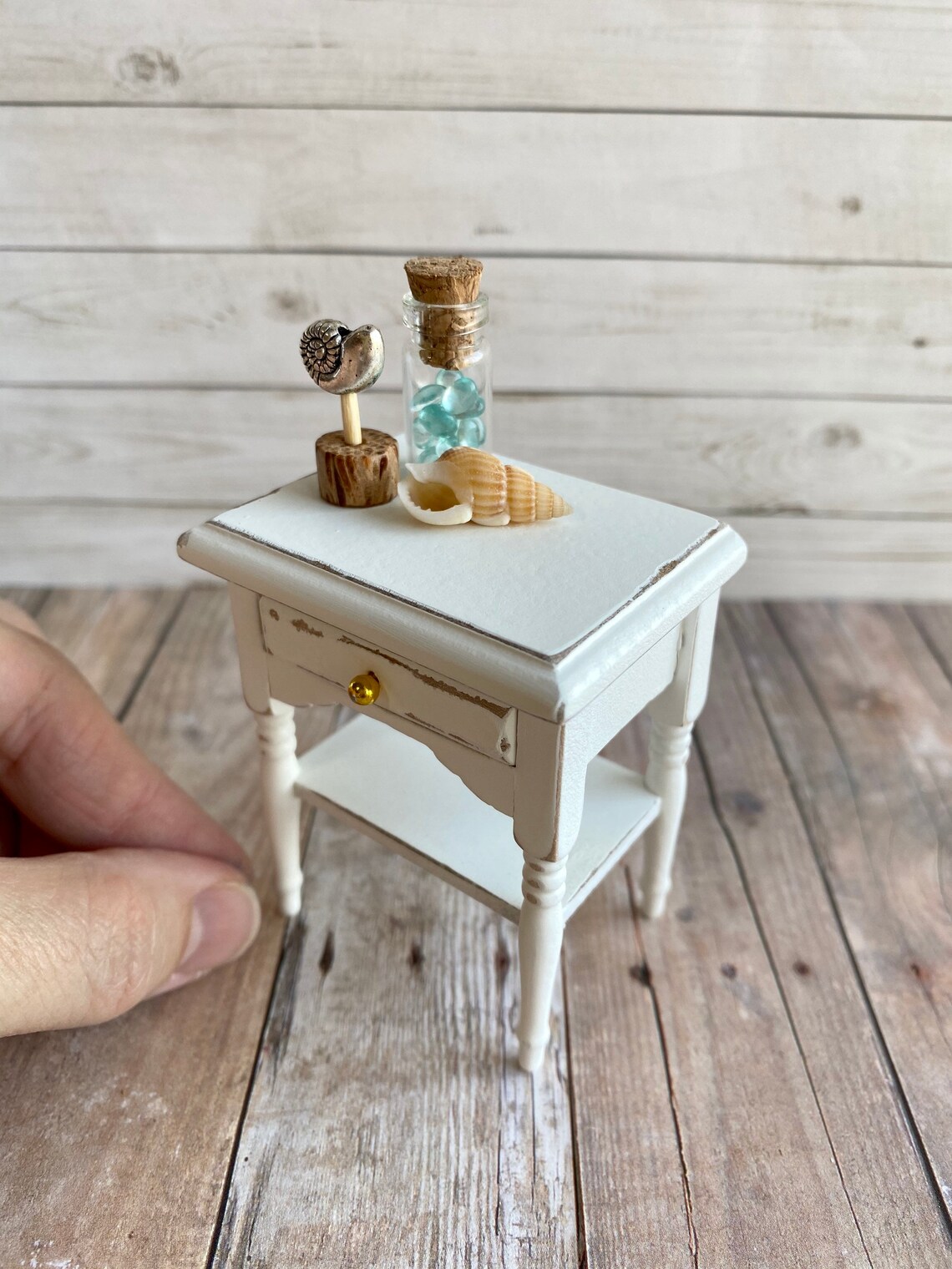 112 dollhouse bedside table miniature dollhouse bedroom Etsy