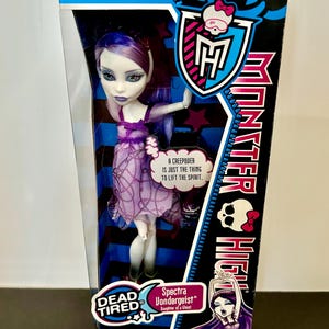 Monster High Spectra Vondergeist g1 Puppe, Totenmüde Spectra, Mattel Puppe, Vintage Puppe