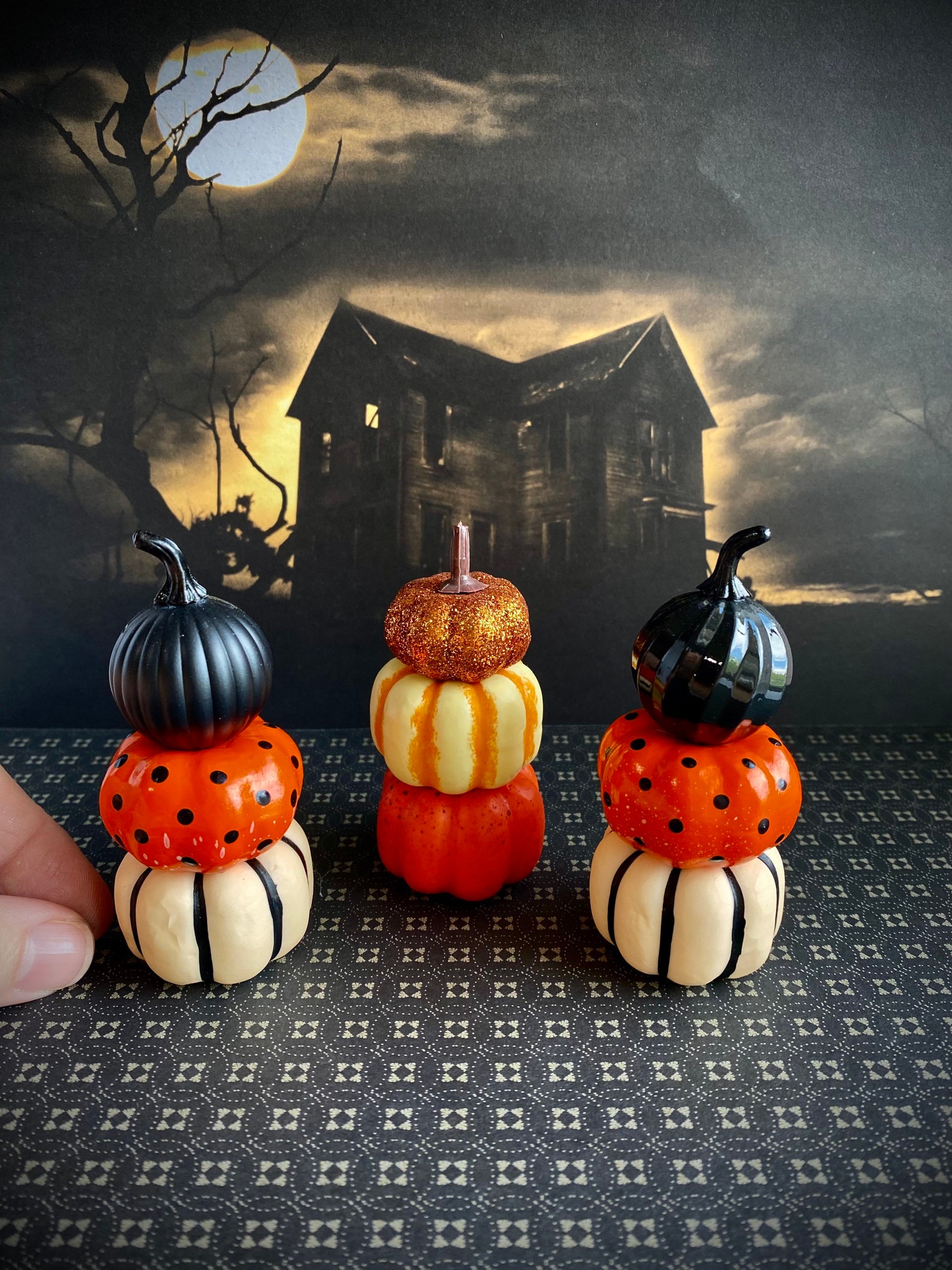 Miniature Stacked Pumpkins Dollhouse Pumpkins Halloween - Etsy