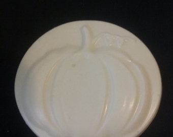 Pumpkin Design Flat Circular Bar of Soap in Magnolia and Tonka Scent, Uniquely Shaped Bar of Soap