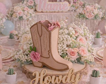 Cowgirl Boot Favor Boxes, Western Party Favors, Pink Rodeo Theme Treat Box, Girl First Birthday Decor, Wild West Party Supplies