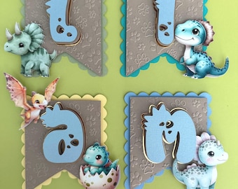 Personalized Dinosaur Birthday Banner: 3D Dino Party Decoration