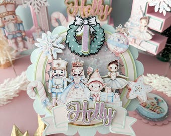 Nutcracker Cake Topper Pastel Christmas Birthday Custom Personalized Decoration Ballet Party Winter Wonderland