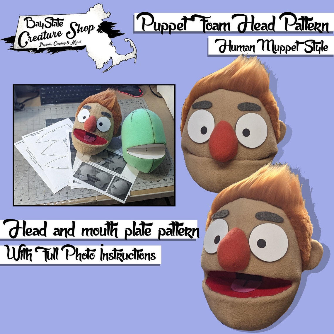 Puppet Foam Head Pattern Human Muppet Style Etsy