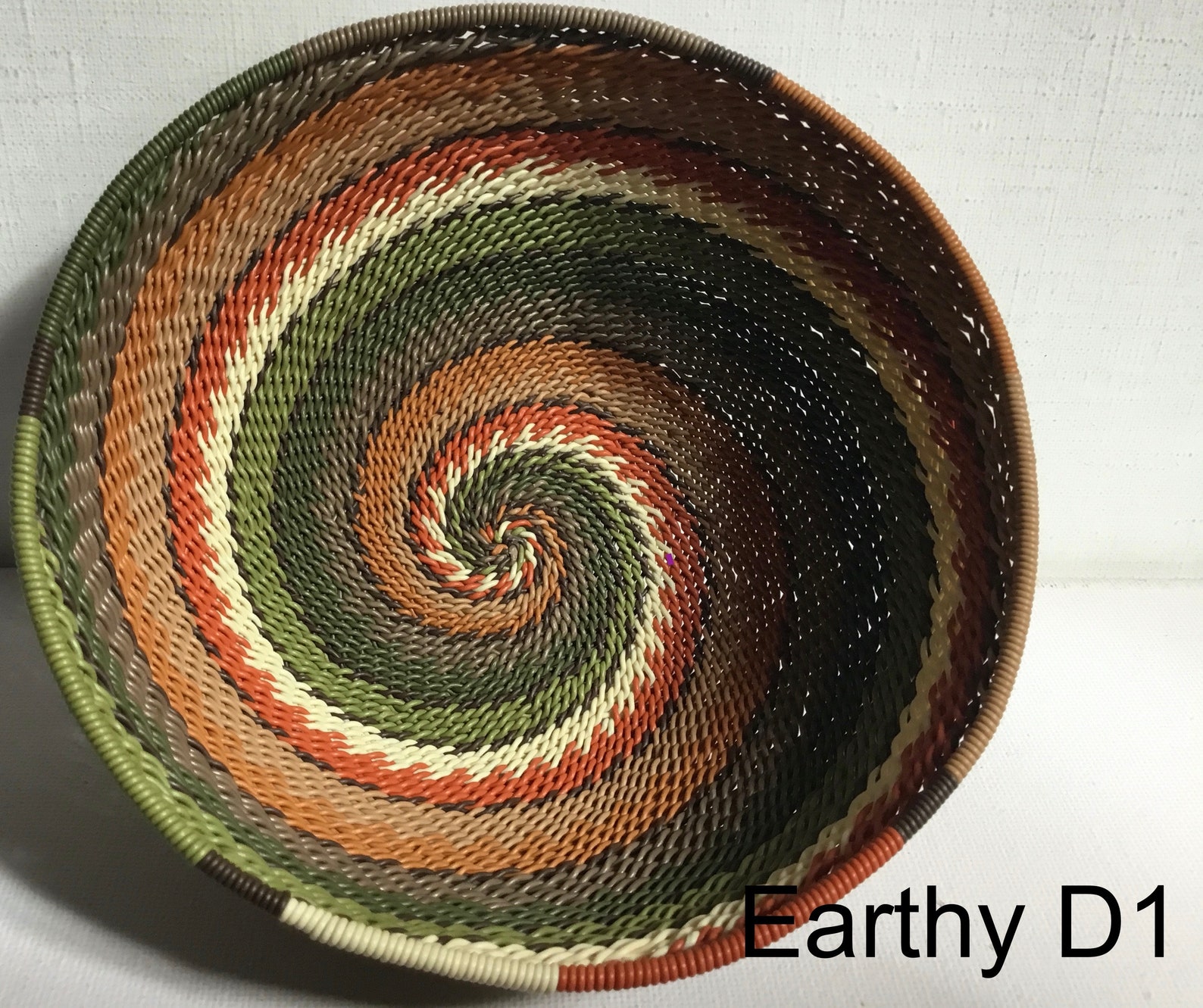 Large Recycled Telephone Wire Hand Woven Baskets created in Etsy