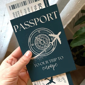 Editable Passport Invitation Template | Custom Passport Template Wedding Invitation | Instant Download | Gifts for Boyfriend | Travel Invite