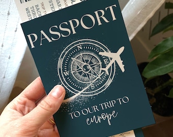 Editable Passport Invitation Template | Custom Passport Template Wedding Invitation | Instant Download | Gifts for Boyfriend | Travel Invite