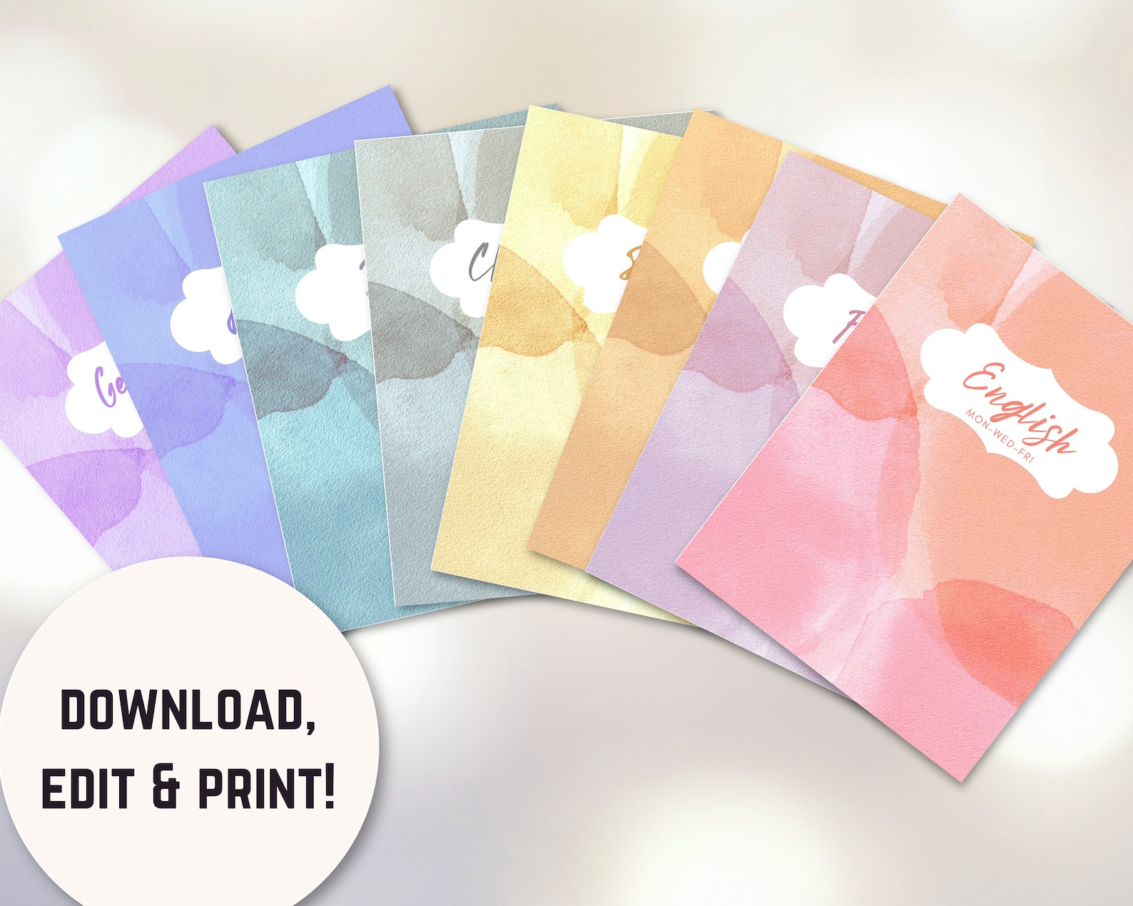 Editable Printable Binder Covers | Binder Cover Template | Binder ...