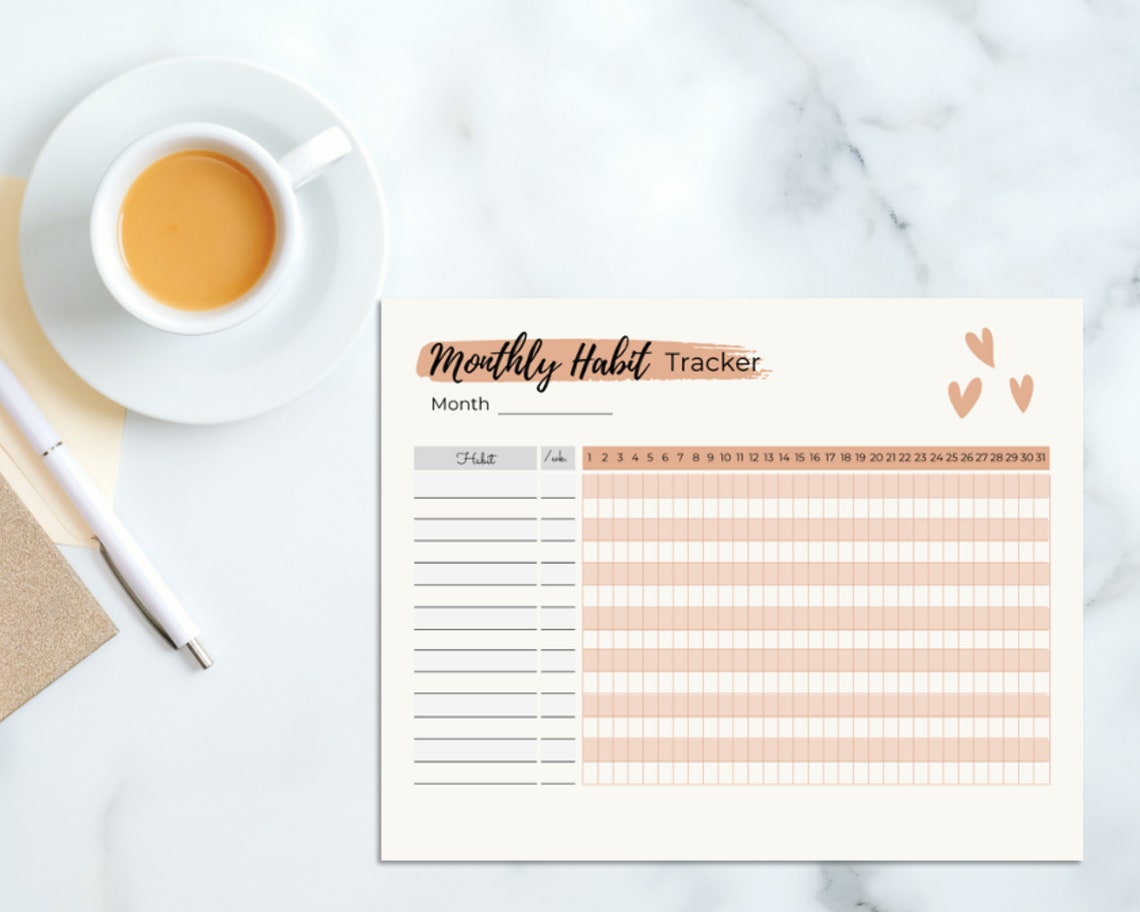 Cute 30 Day Habit Tracker Printable | Daily Tracker | Habit Planner ...