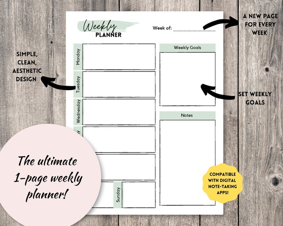 College Student Planner Printable Bundle Digital Planner Habit Tracker  Monthly Calendar Weekly Planner 2022/2023 Goal Tracker - Etsy