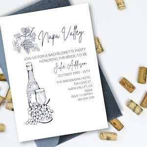 Editable Bachelorette Party Invitation | Napa California Bachelorette |Printable Bachelorette Itinerary |Canva Template Instant Download