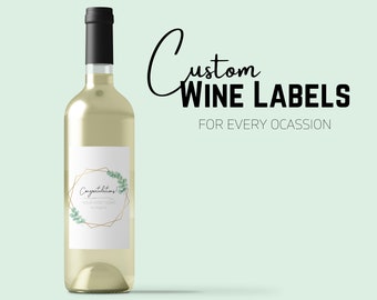 Custom Wine Label | Wine Bottle Label | Editable Wine Label | Printable Wine Bottle Label Template | DIY Wedding Favour | Instant Download