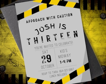 Official Teenager Boy Birthday Invitation | Thirteenth Birthday Invite | Boy's 13th Birthday Party Invite | Instant Download |Canva Template