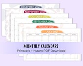 Monthly Calendar PDF | School Calendar | Wall Calendar 2021 | Minimal Calendar | Illustrated Calendar | Monthly Planner 2021