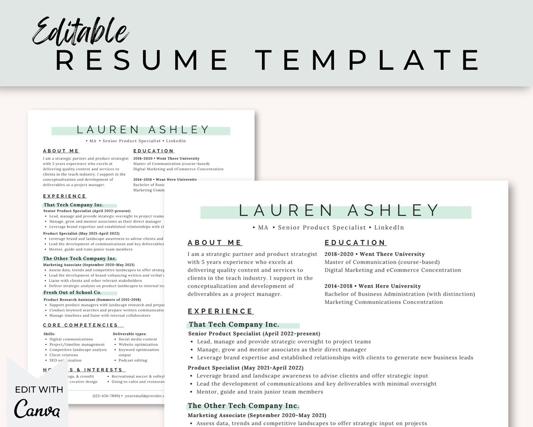 Clean Simple Minimalist Executive Resume Template | Curriculum Vitae ...