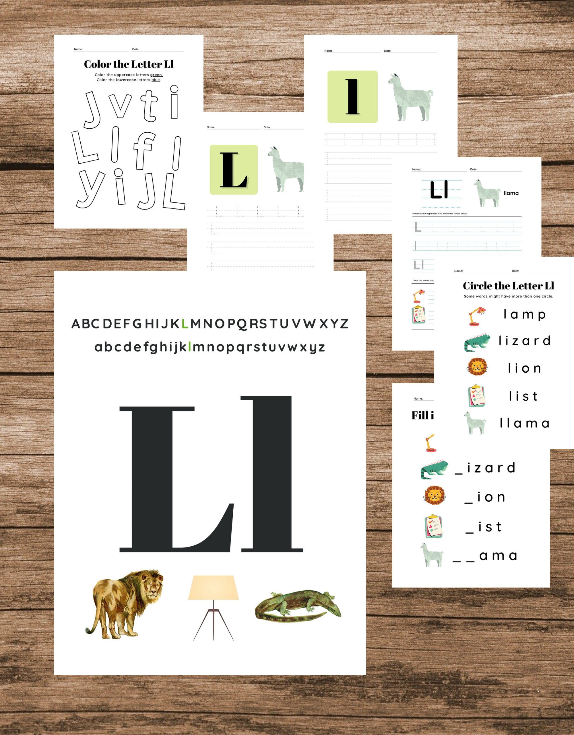 The Letter L Printable Handwriting Practice | Etsy