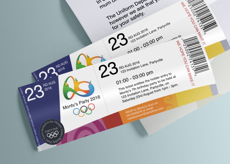 Olympic Games Invitation ticket and Letter Editable and Etsy Australia