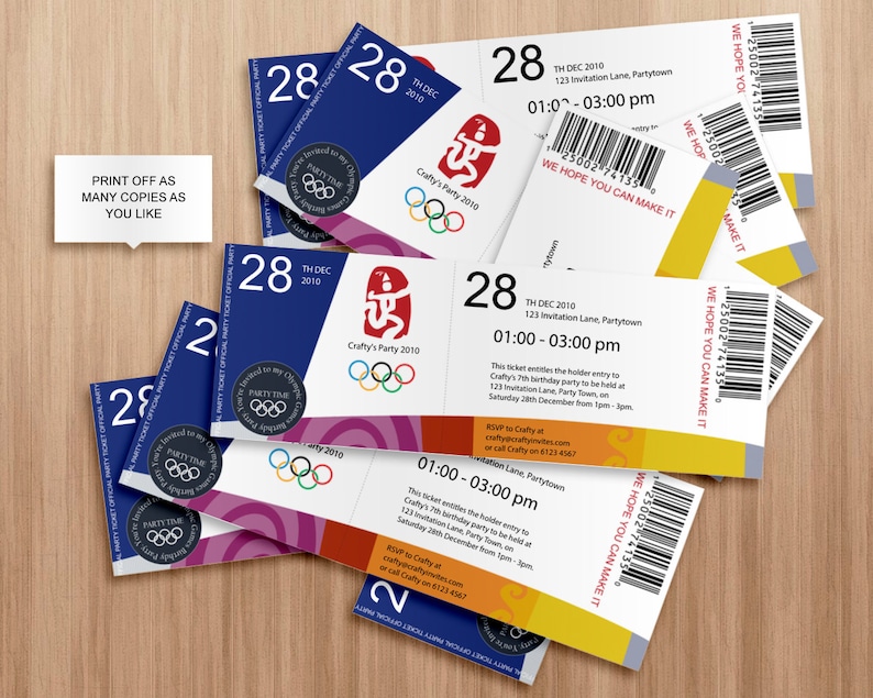 Olympic Games Invitation ticket and Letter Editable and Etsy