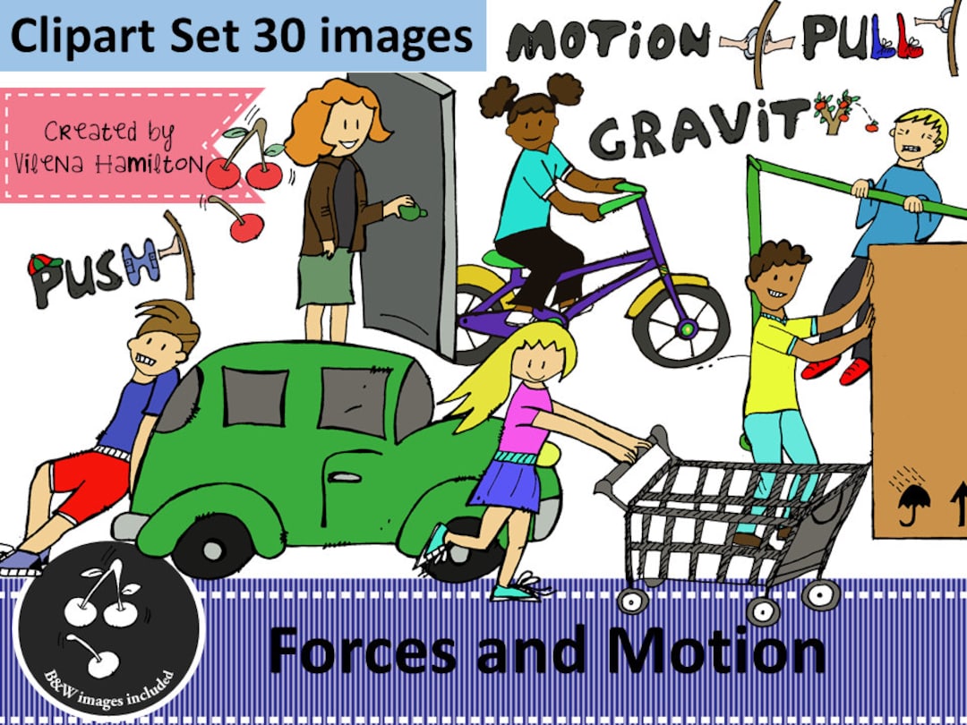 Forces and Motion Clipart Set Etsy