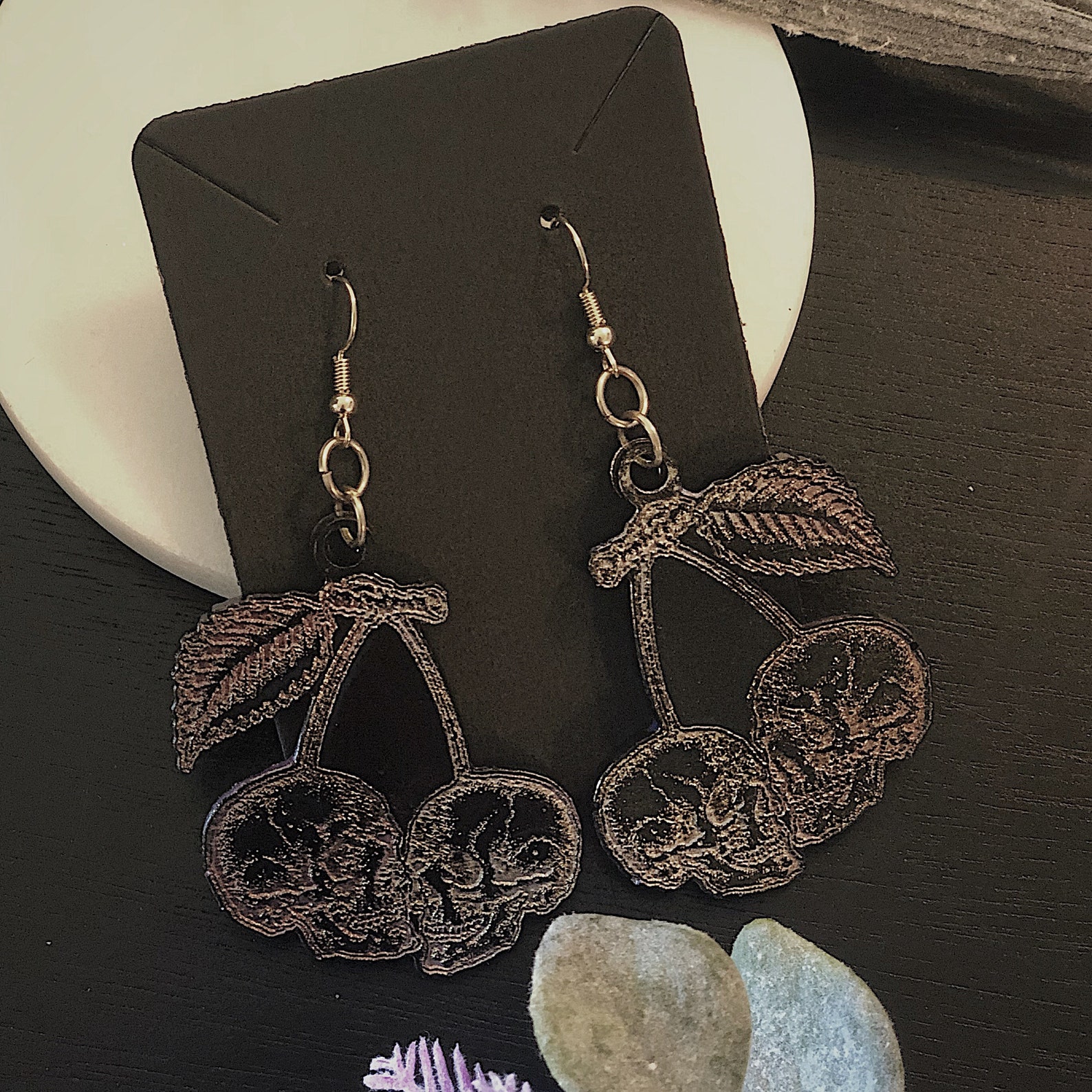 Resin cherry earrings Clearance