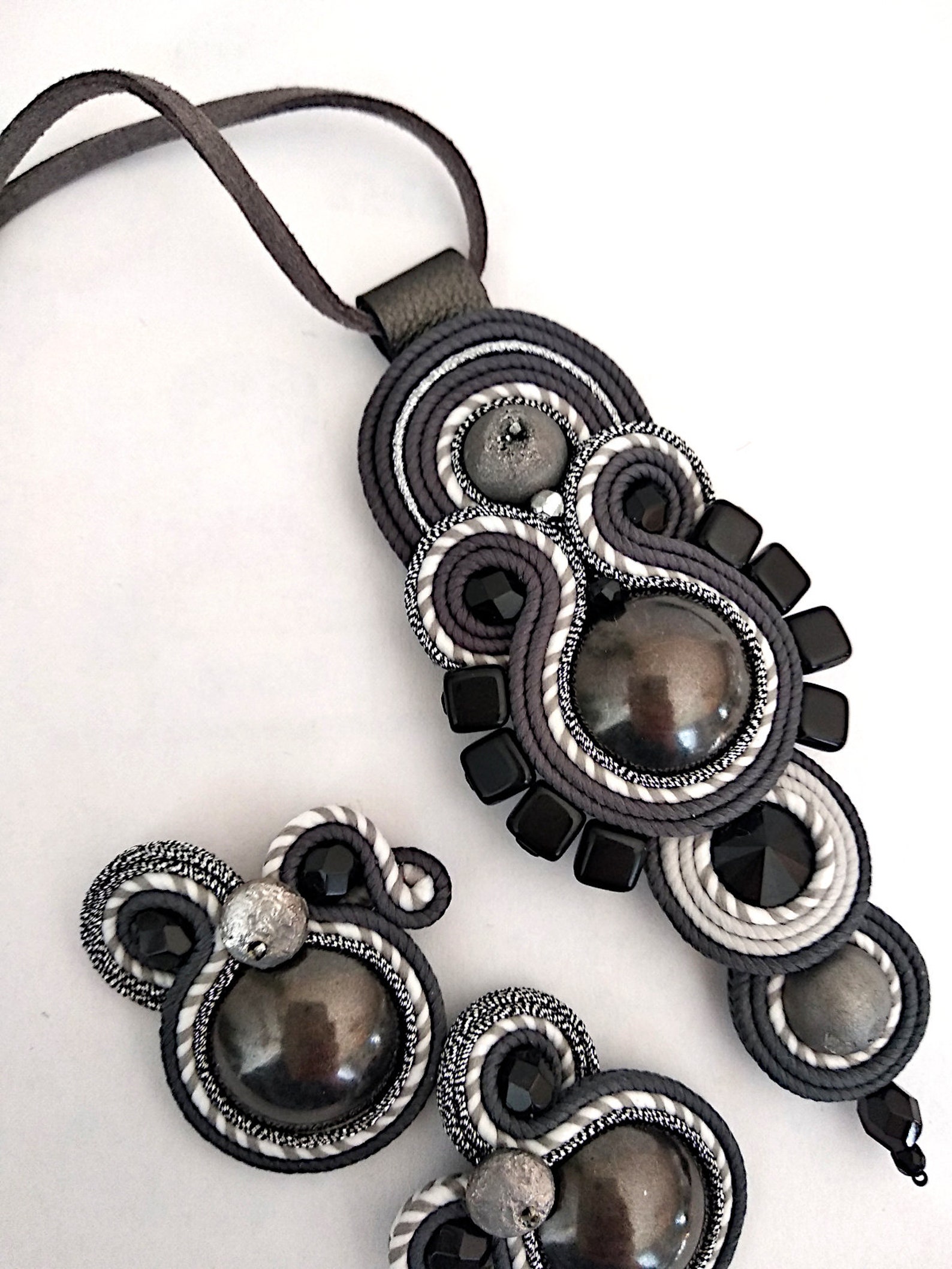 Graphite jewelry set Graphite earrings gift Graphite clips Etsy