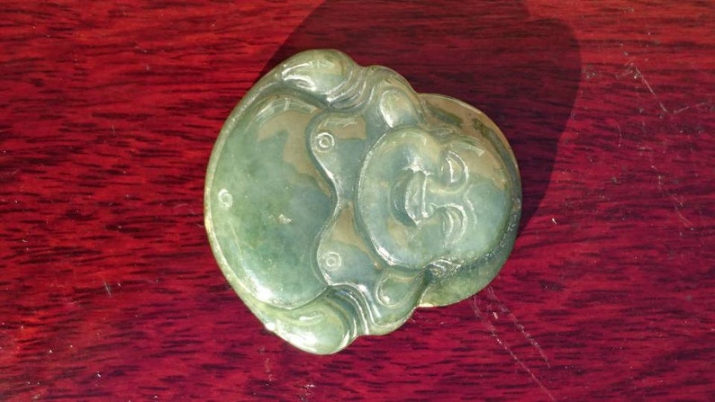 Certified A Grade Jadeite Jade Fei Cui Happy Buddha Ets!   y - image 0