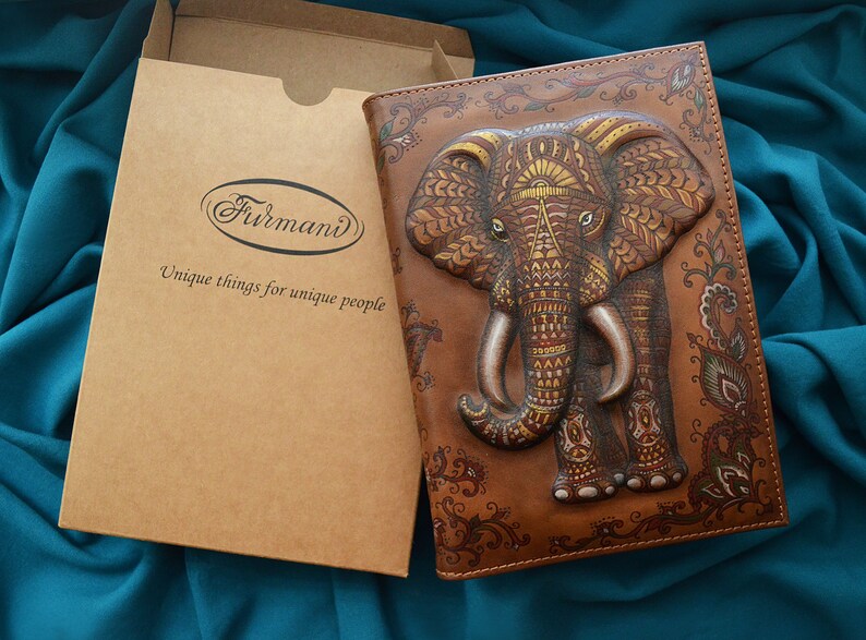 Elephant personalized leather journal refillable Leather Etsy