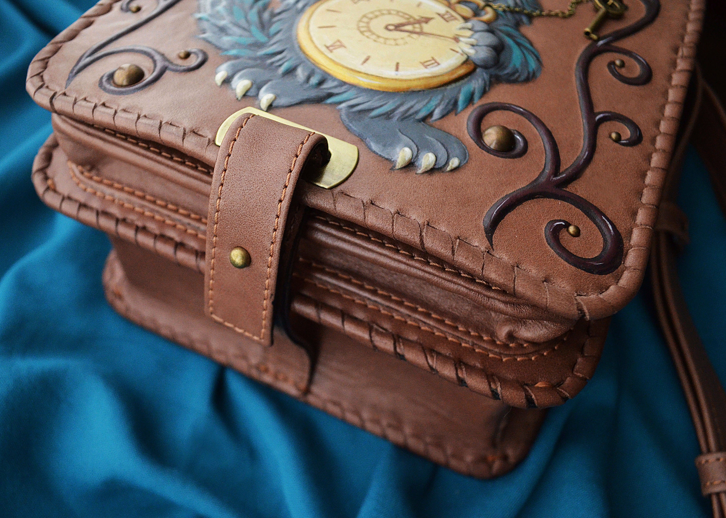 Alice in Wonderland Leather Purse Cheshire Cat Leather Bag Etsy