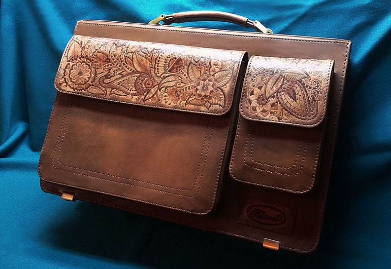 Monogram briefcase for women Personalized briefcase women Etsy