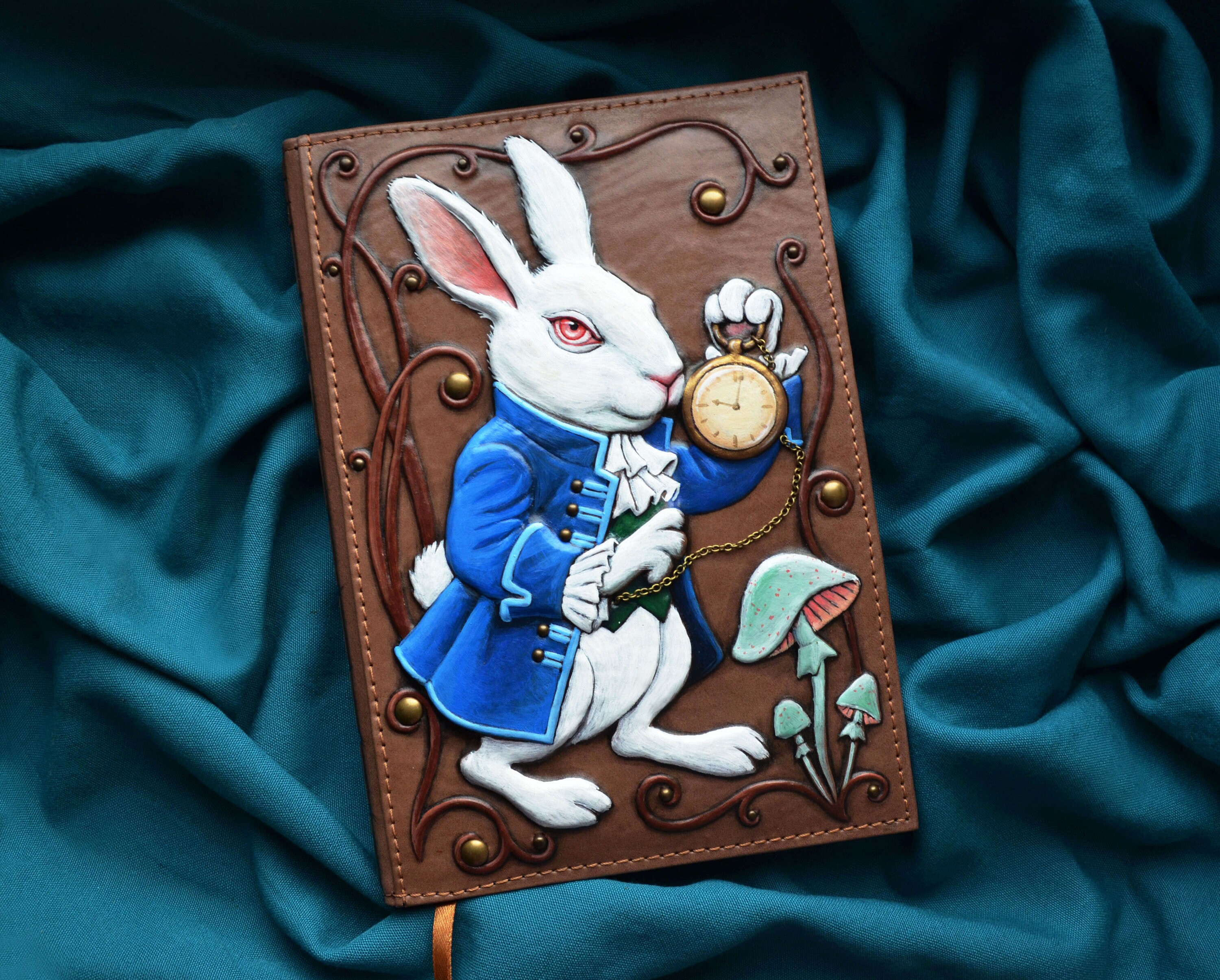 White Rabbit Alice in Wonderland Leather Notebook Journal | Etsy