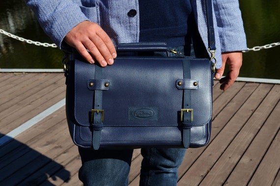 navy blue briefcase
