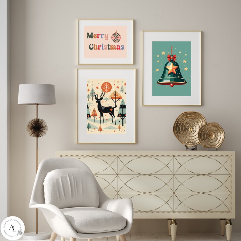 22 Retro Holiday Wall Art Bundle Instant Digital Download Etsy