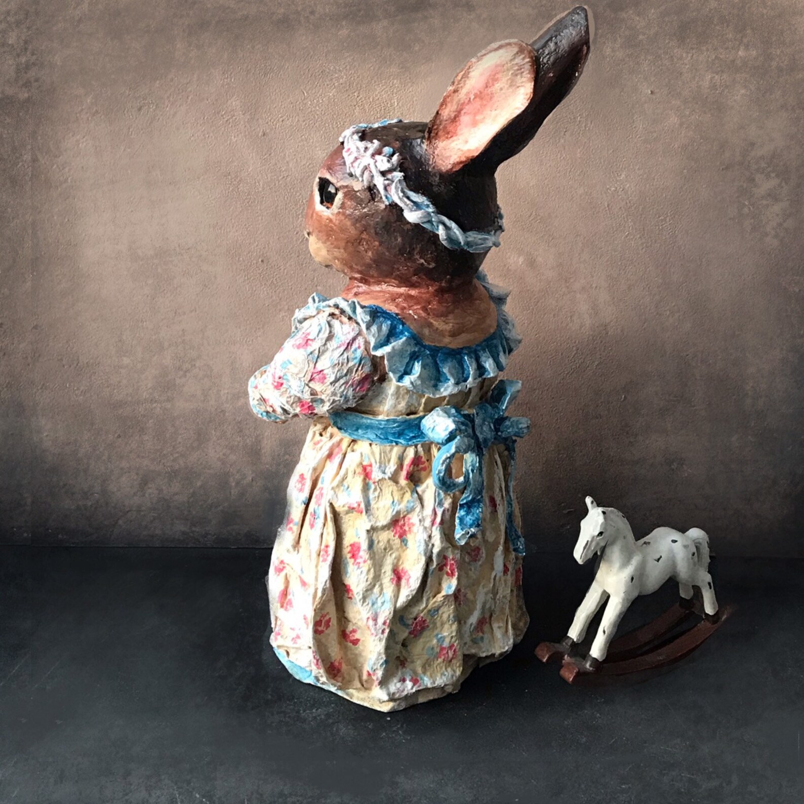 Rabbit statue Еaster bunny happy easter easter gift Cute Etsy