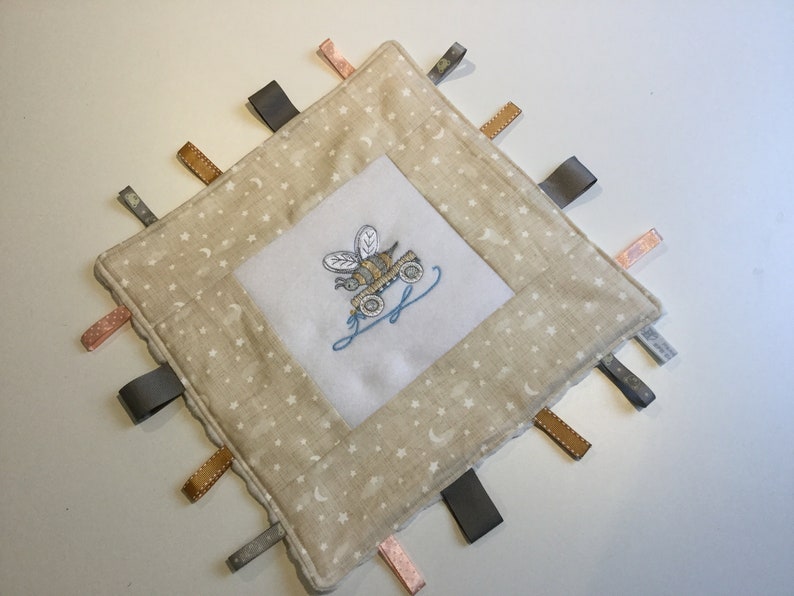 Handmade Taggy Blanket Sensory Toy Ribbon Blanket Baby Gift Etsy